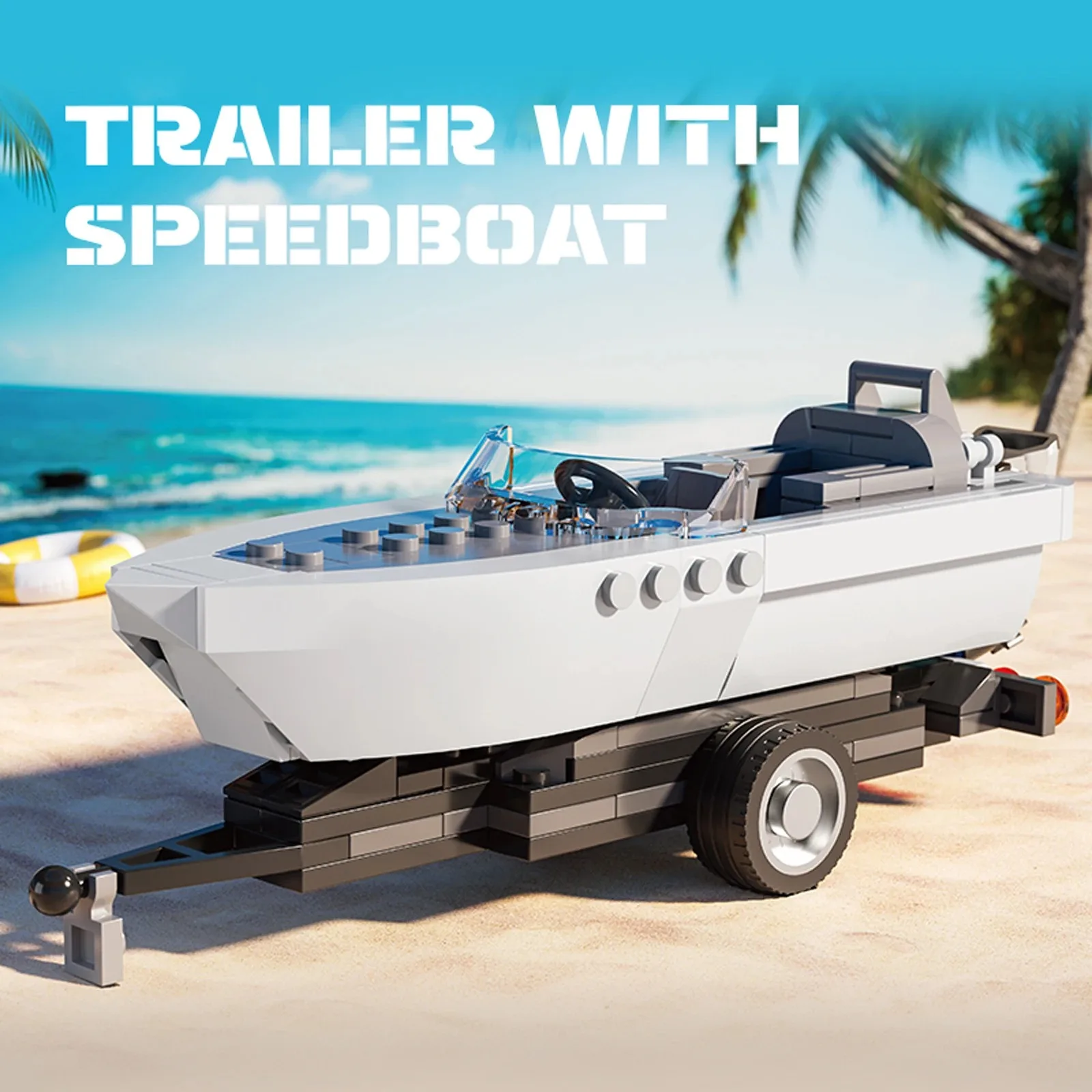 ชุดตัวต่อเรือลากจูงและเรือเร็ว 163 ชิ้น - ของเล่นเสริมพัฒนาการสำหรับเด็ก