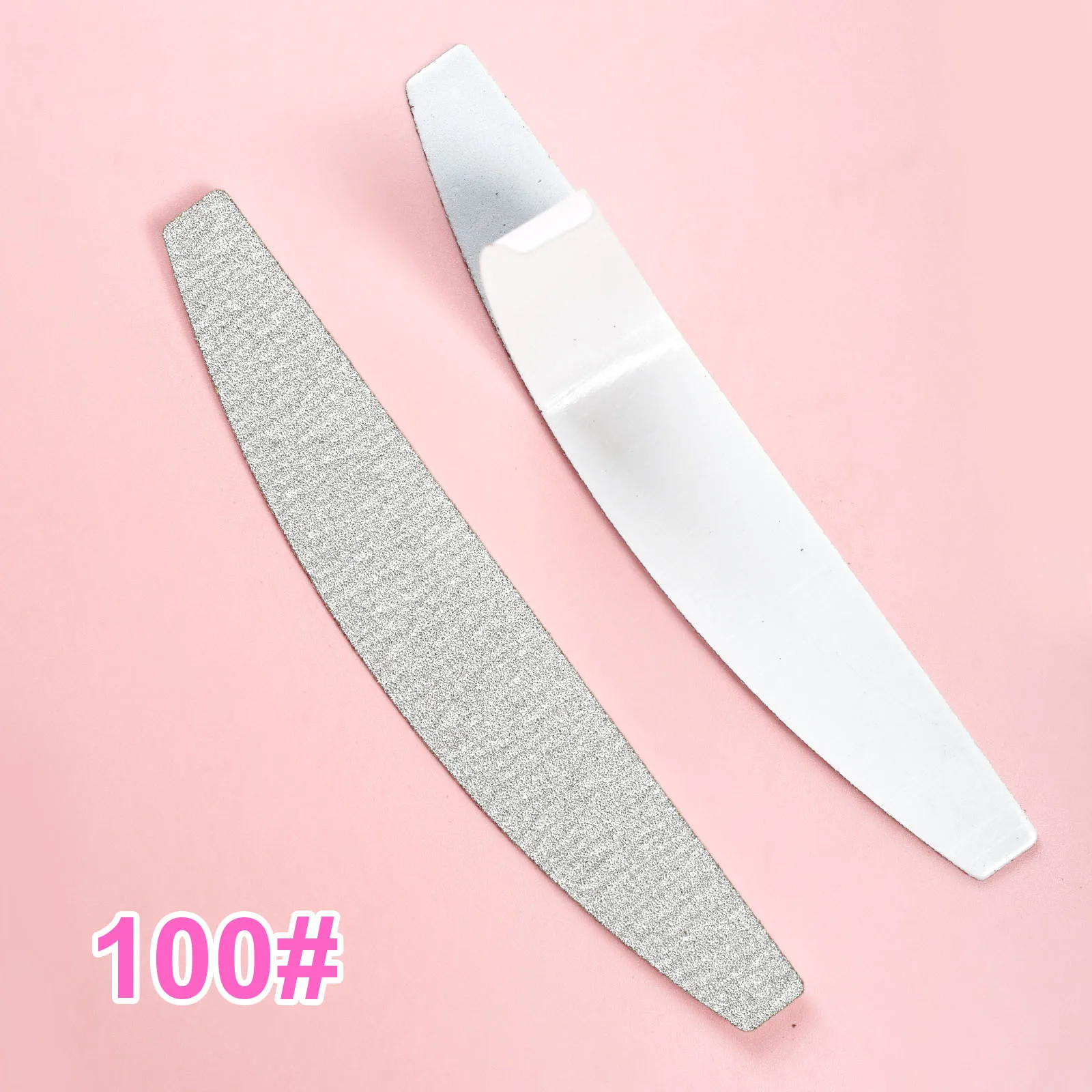 Carta vetrata di ricambio strappabile in acciaio inossidabile Strisce di sabbia per unghie grigio-bianco per modellare e lucidare strisce di lima per unghie a mezzaluna