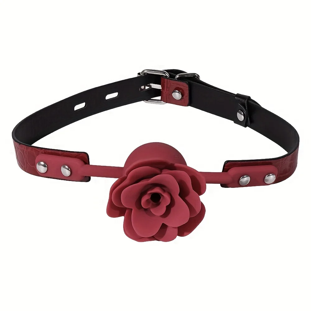 Jouets de jeu de rôle sexuel flirtant pour adultes, bouchon à bouche ouverte forcée avec prise rose en silicone, ceinture à motif de pierre, BDSM, femmes et couples