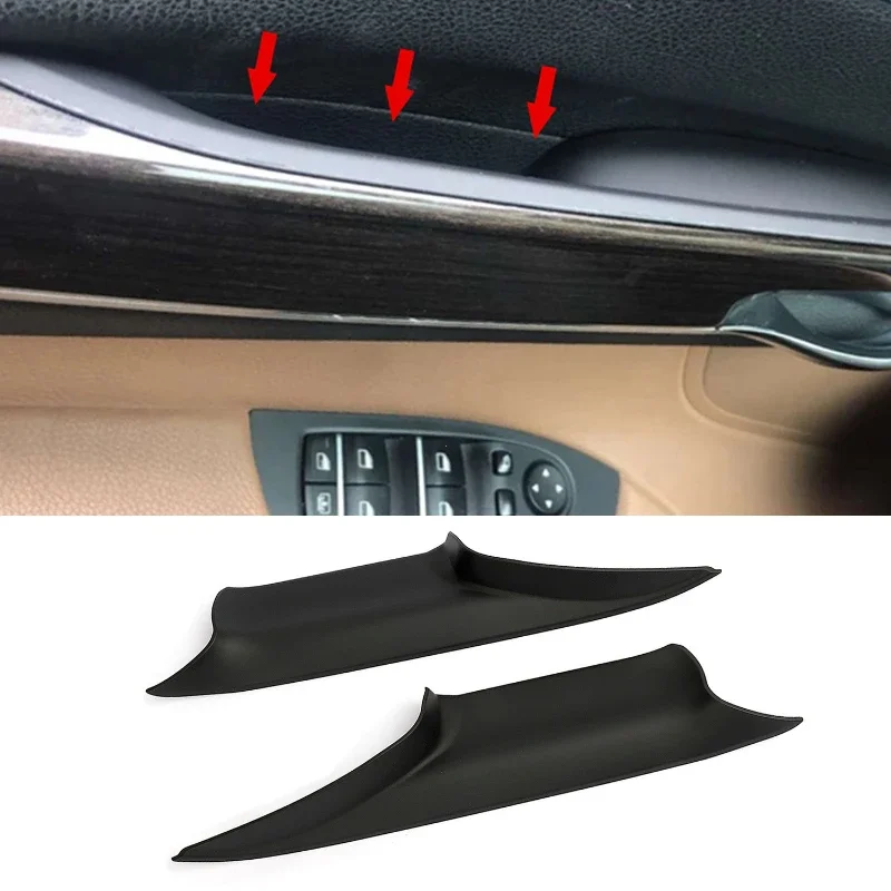 4PCS  Left/Right Side Door Interior Handle Pull Carrier Cover 51429151212 51419115501 FOR 2008-2015 BMW 7 Series F01/F02