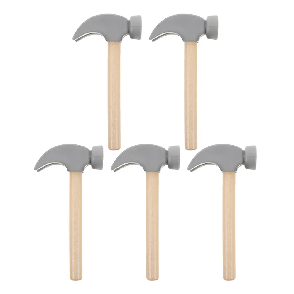 

Набор из 5 деревянных молотков для детей: развивающая игрушка для имитации строительных работ и уборки, обучающая игра для развития моторики