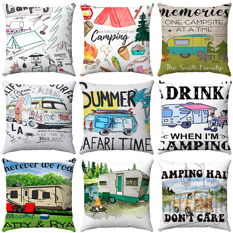 

Cartoon Painting Car Pillow Cover 45x45cm Square Pillows Cover Home Couch Decoration Cushion Cover Polyester Pillowcases Gifts