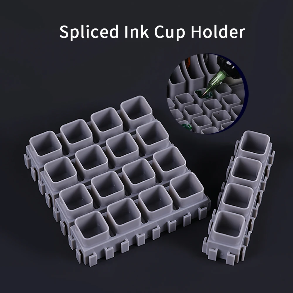 1 Box Splicable Tattoo Ink Cup Holder ABS Plastic Pigment Cup Stand with Base for Permanent Makeup Tattoo Accessory