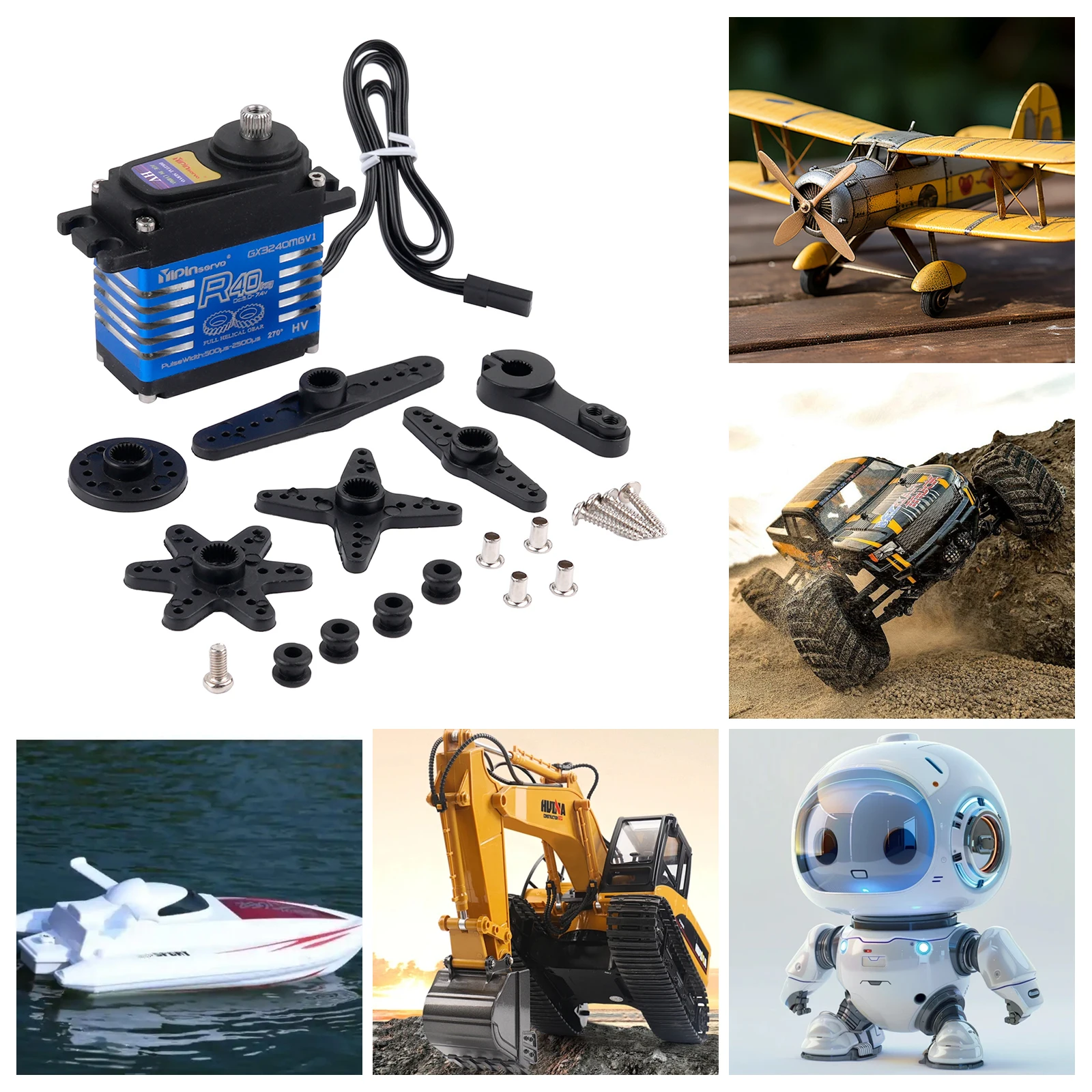 40KG Digitale Servomotor Hoog Koppel 180/270/360/357 Graden Stalen Gear Assembly Servo's DIY Speelgoed Onderdelen voor RC Auto's Crawler Robot