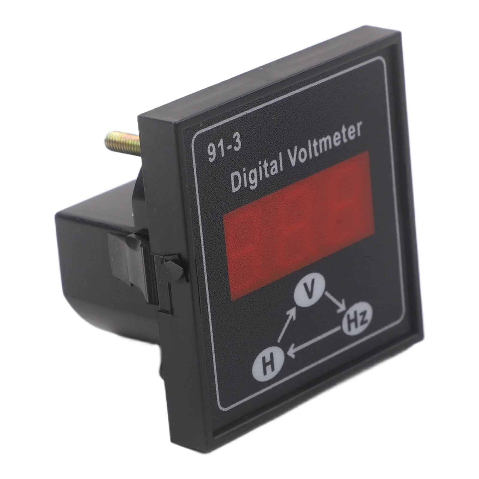 Electrical Monitoring Digital Voltmeter Single Phase Meter 3-Digit LED Display Anticorrosion Plastic Clip-on Mounting