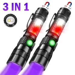 LED Flashlights 3 in 1 Rechargeable UV Flashlight Black Light for Pet Urine Detection High lumens LED Flashlight New