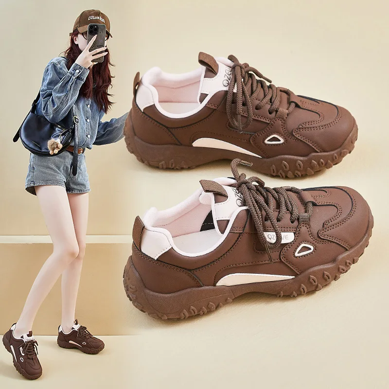 

2025 Korean Style Dad Shoes for Women, Chunky Platform Sneakers for Height Increase, Casual Running Shoes for Students