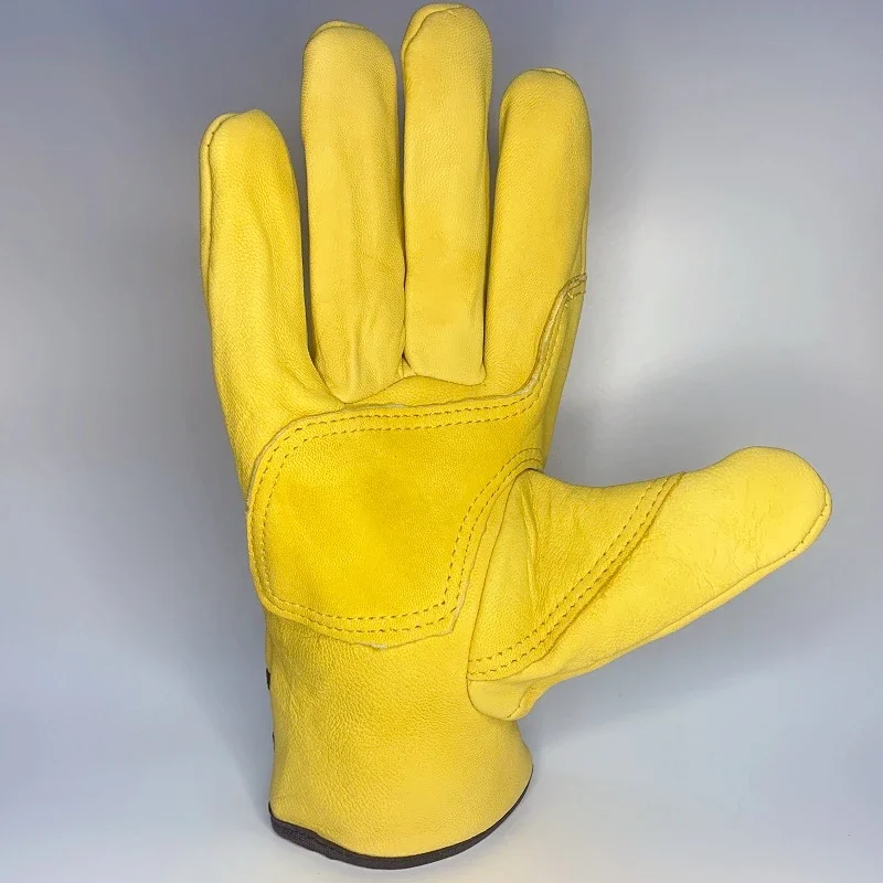 Guantes de trabajo de cuero para trabajadores, protección de seguridad para soldadura, jardín, deportes, conductor de motocicleta, resistentes al