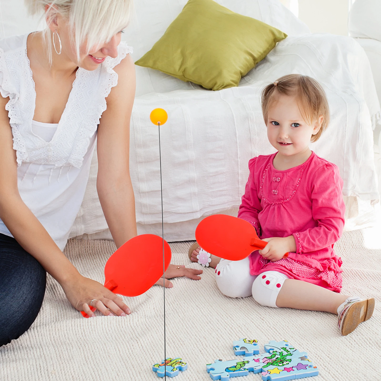 

1 set 1 Set Ping Pong Training Device Durable Elastic Racket For Skill Practice Table Tennis Training Racket Plaything