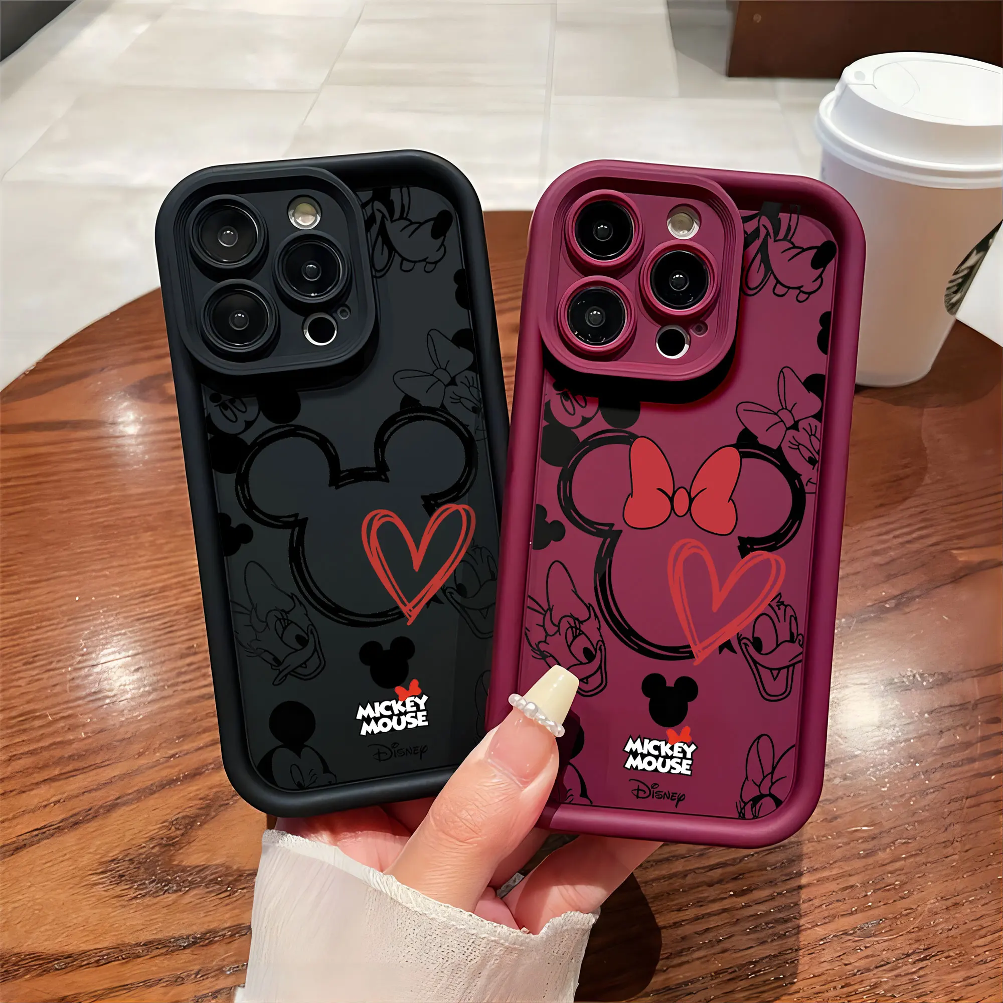 Cute Original Mickey Minnie Y2K Phone Case for OPPO A5 A7 A16 A17 A38 A53 A54 A55 A58 A72 A74 A76 A78 A94 A98 4G 5G Cover