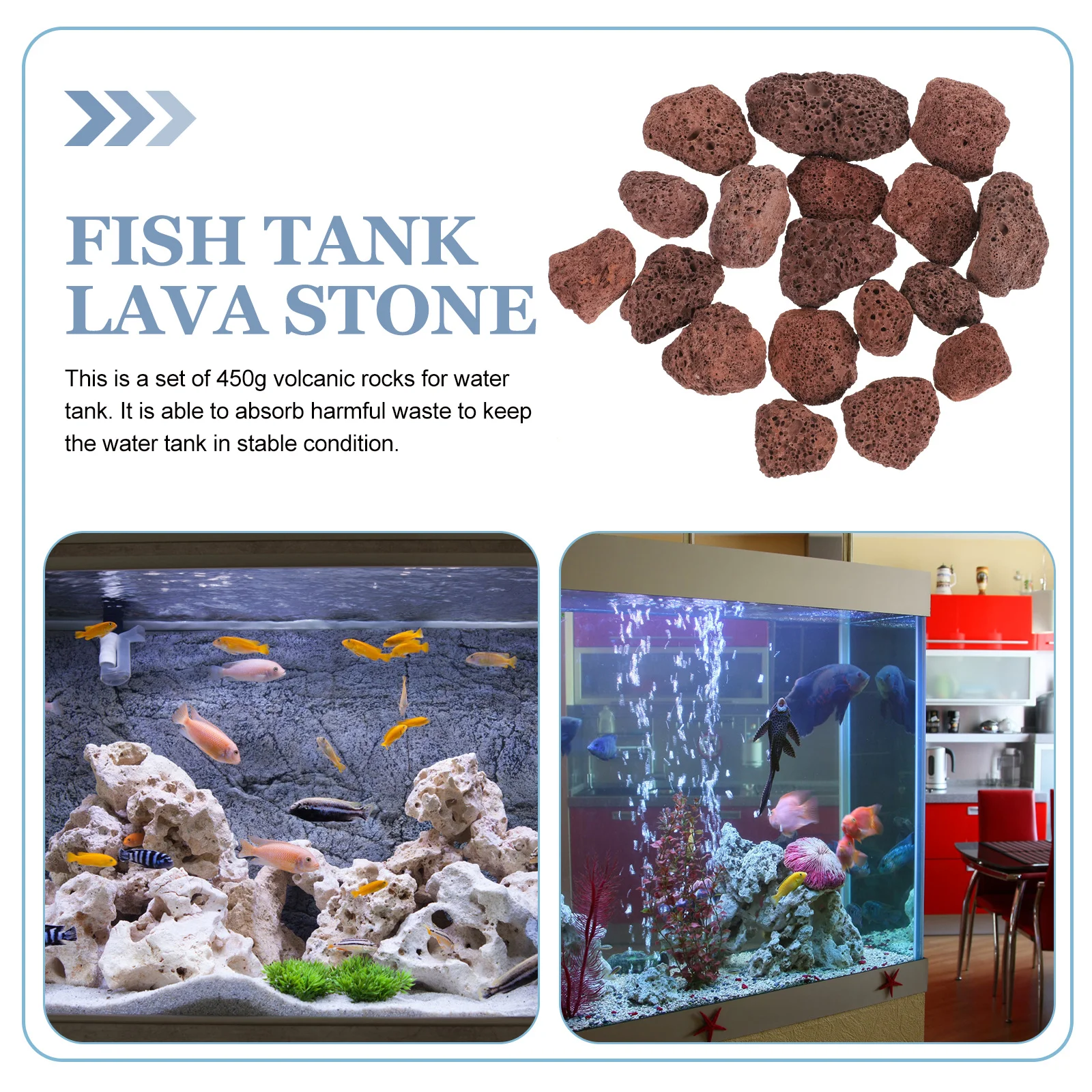 

Volcanic Rocks Fish Tank Filter Material Aquarium Stone Water Ornament Absorb Waste Maintain Water Balance