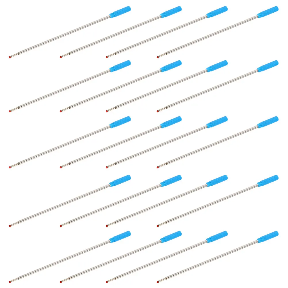 30 قطعة عبوات أقلام حبر جاف زرقاء للكتابة السلسة واللوازم المدرسية المكتبية للطلاب أدوات مكتبية عبوات أقلام إعادة تعبئة باللون الأزرق