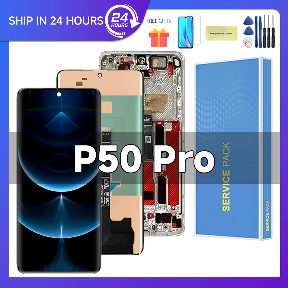 For HUAWEI P50 Pro 6.6''For P50Pro JAD-AL50 JAD-LX9 JAD-AL00 LCD Display Touch Screen Digitizer Assembly Replacement