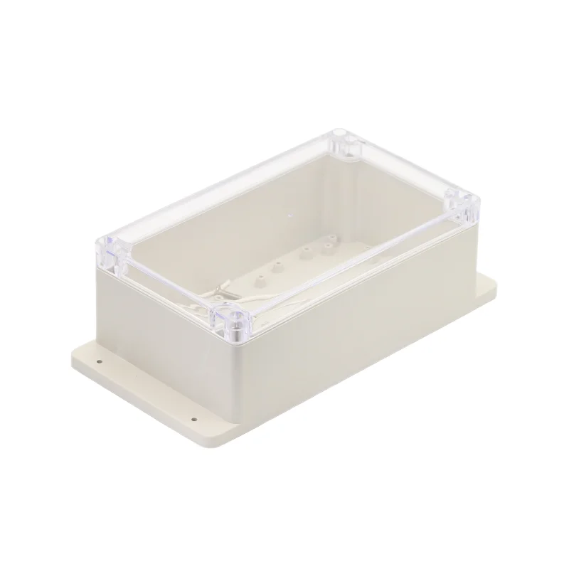 1pcs 200x120x75mm ABS plastic shell safety power supply shell transparent electronic shell with ears outdoor waterproof box