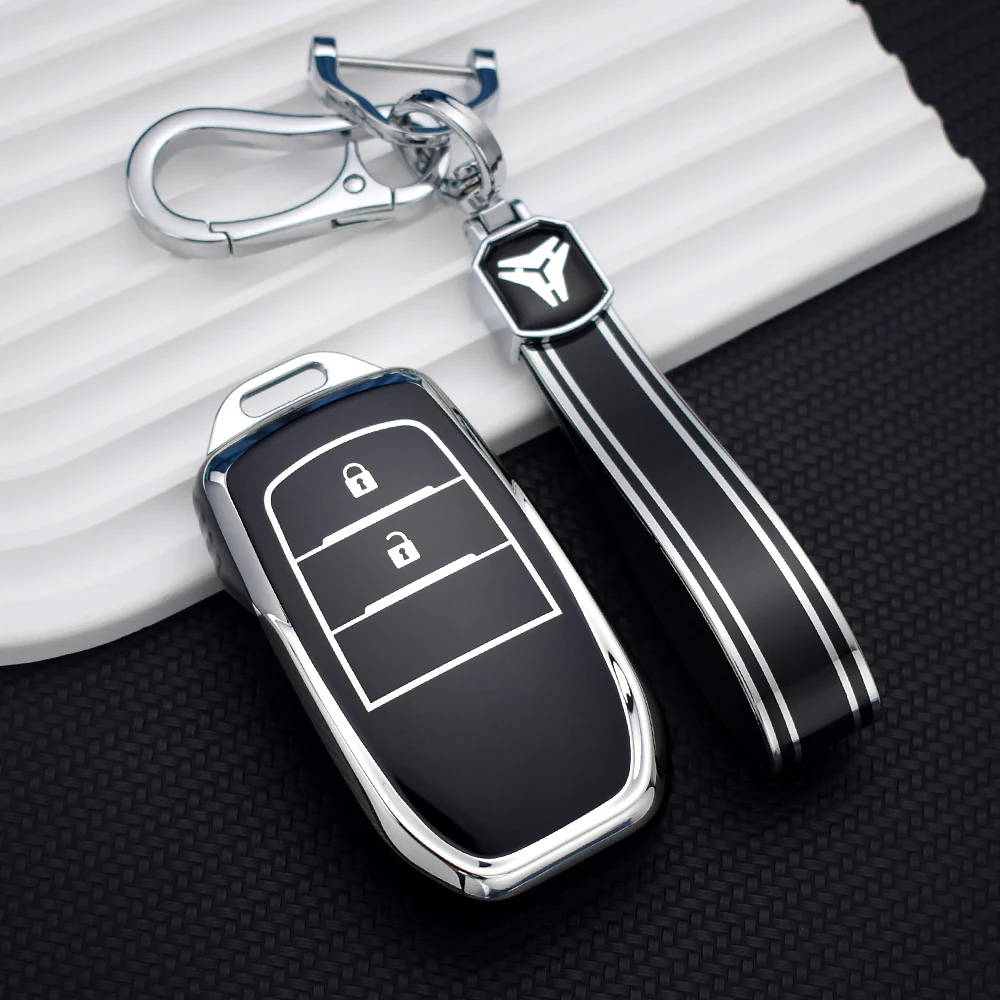 2 przyciski Miękkie etui na kluczyk samochodowy TPU do Toyota Hilux Innova Rav4 Fortuner Yaris 2021 Protector Key Sheel Fob Akcesoria — zdjęcie 6