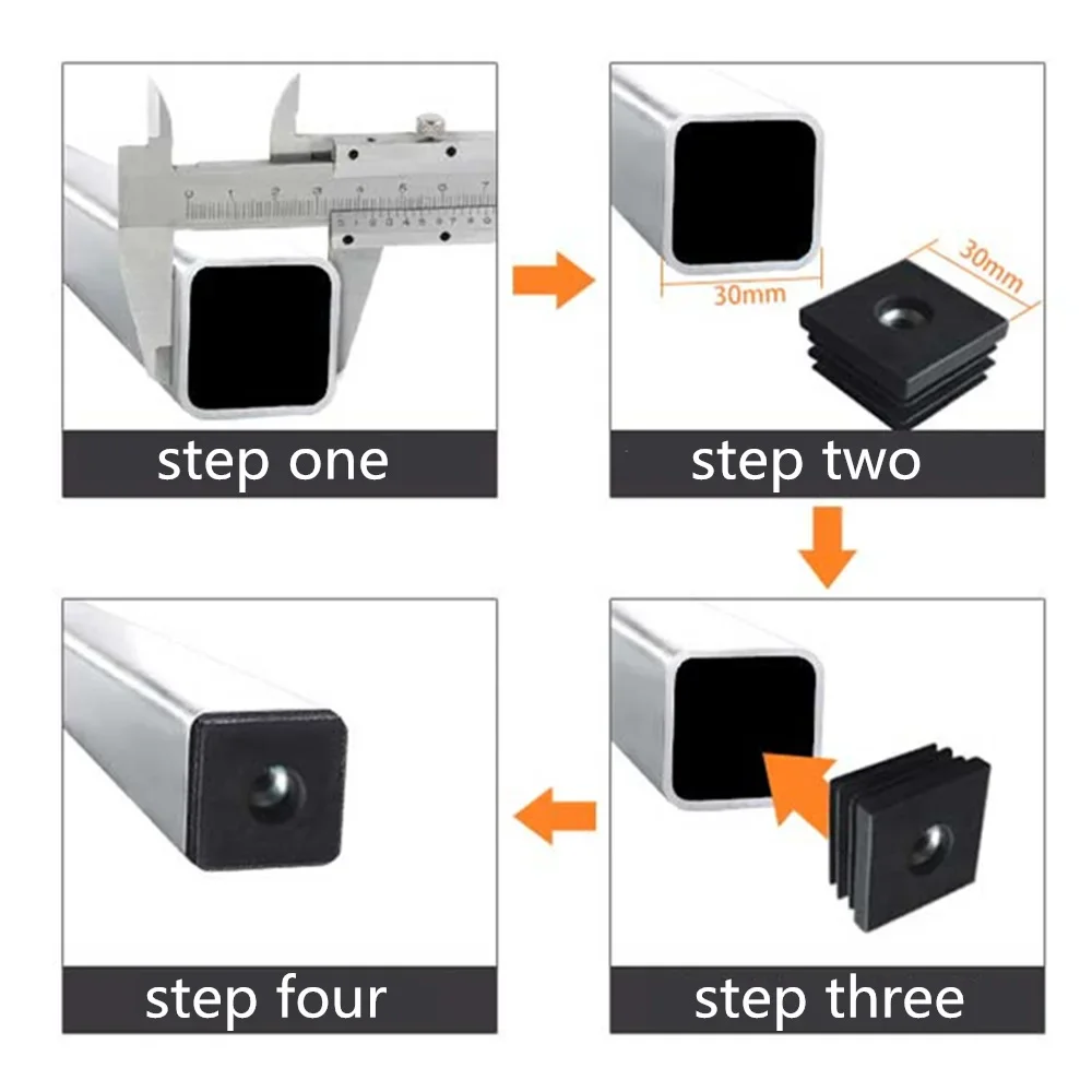 

White Chair Leg Caps Protector Furniture Accessories Plastic Furniture Leg Pipe Hole Plugs with Nut Blanking End Cover