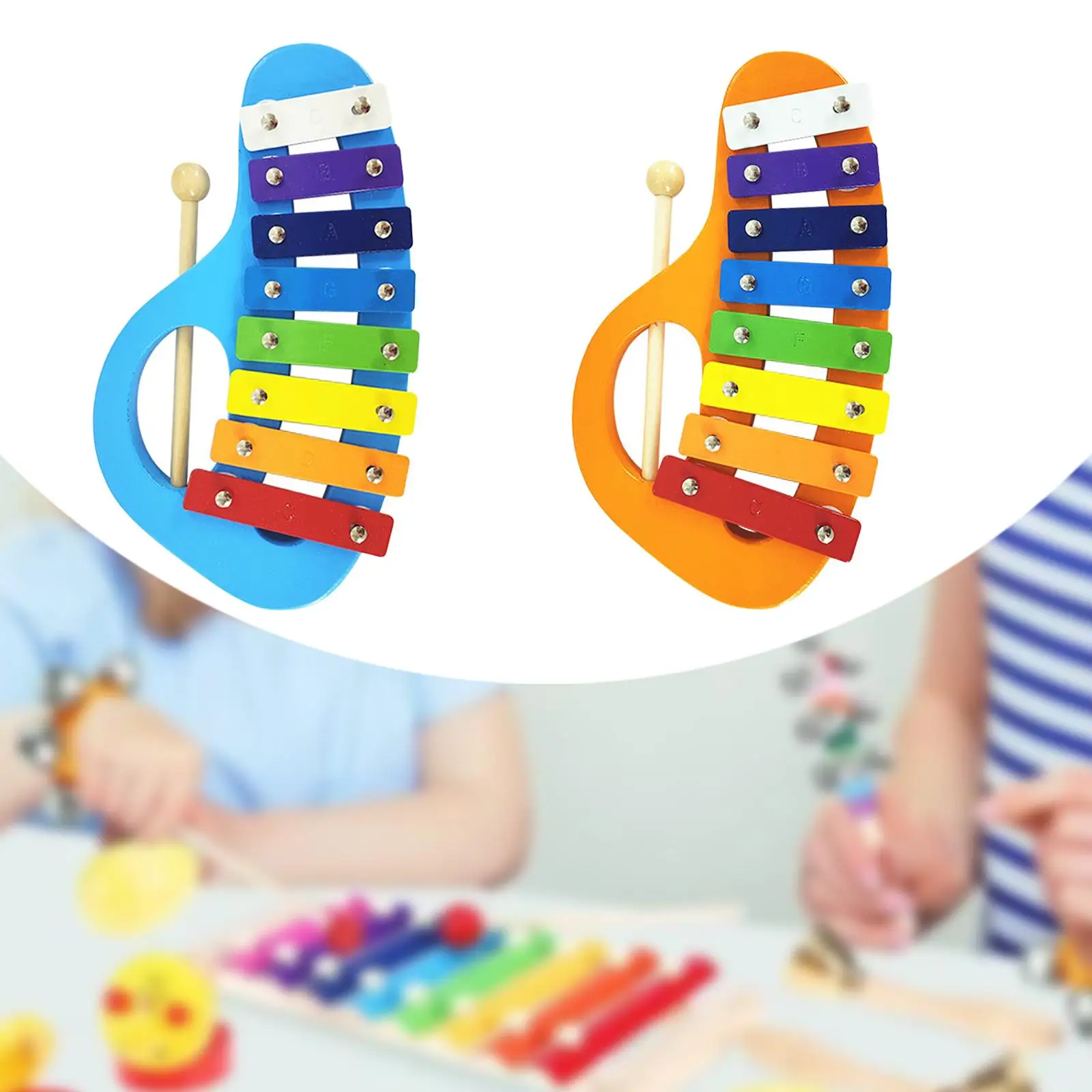 8 Note Xylophone Kids Wood Xylophone Professional Montessori Toy Musical Instrument Rainbow Wood Glockenspiel for Girls Boys