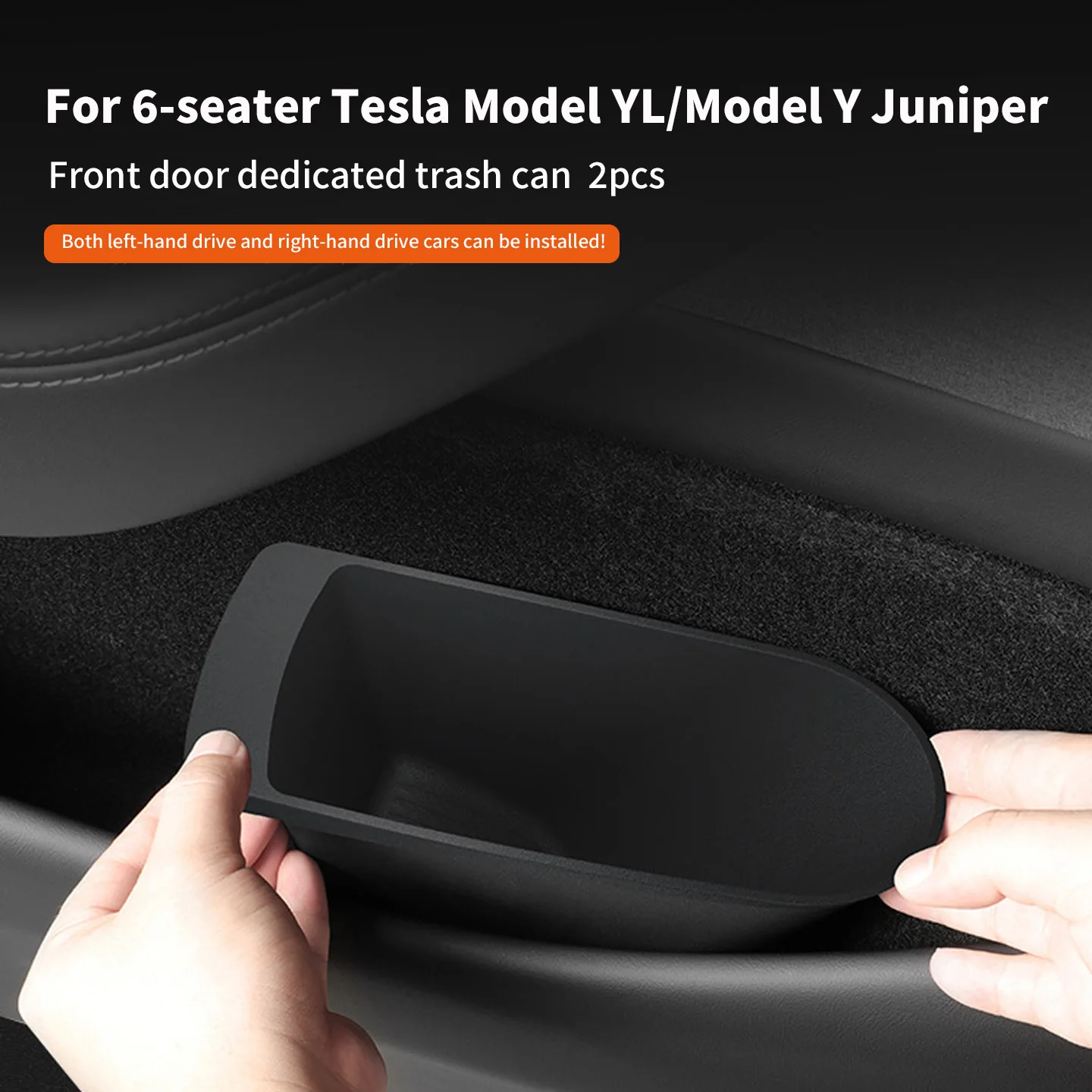 Pour Tesla 6 places Model YL/Model Y Juniper, poubelle de porte avant, accessoire intérieur de voiture pour une meilleure utilisation de l'espace