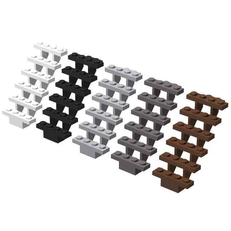 Treppe 7x4x6 30134 MOC Bausteine Schwarz/Grau/Braun/Weiß DIY Stadt Straße Szene ziegel Spielzeug Kompatibel mit LEGO