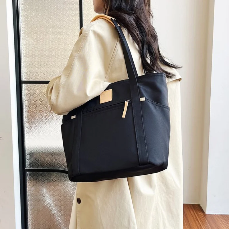 

Casual Cotton Tote Bag Women Eco Friendly Large Capacity Handbag Lightweight Shopping Travel Beach Picnic Bag