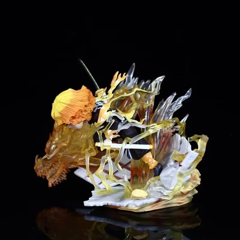 ฟิกเกอร์อนิเมะดาบพิฆาตอสูร ขนาด 10 ซม. ตัวละครอากัตสึมะ เซ็นอิทสึ และโทมิโอกะ กิยู ของสะสม ของตกแต่งโต๊ะทำงาน ของเล่นสะสม ของขวัญ