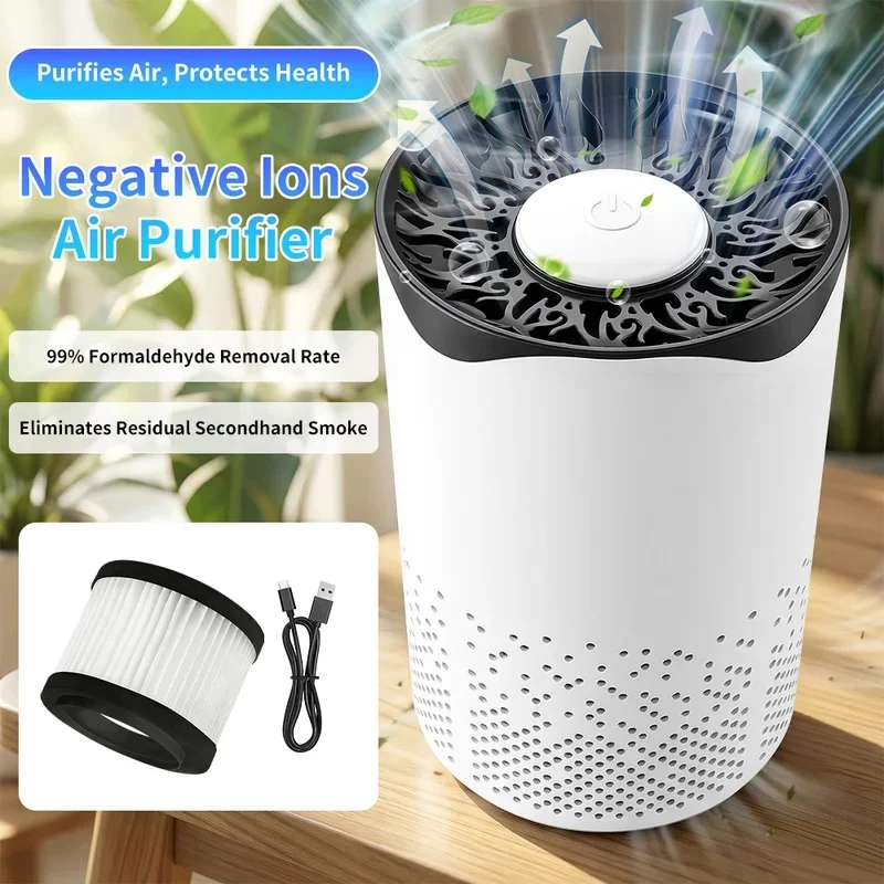 High Efficiency Negative Ion Air Purifier USB Portable Mini Cleaner Remove Formaldehyde Smoke Dust For Bedroom Pet Household