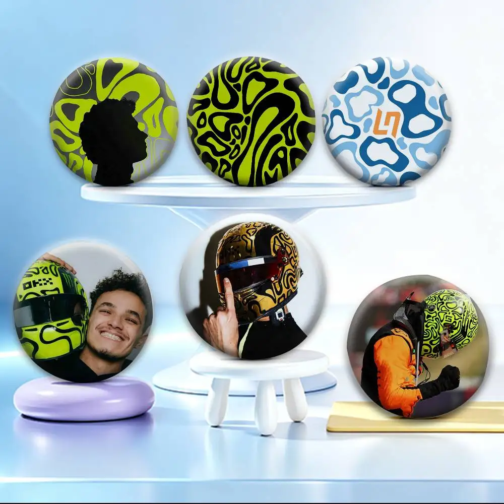Motorsports Celebrity Lando N-Norris   Badges Creative Tinplate Button PinsBrooch Badge Clothes Backpack