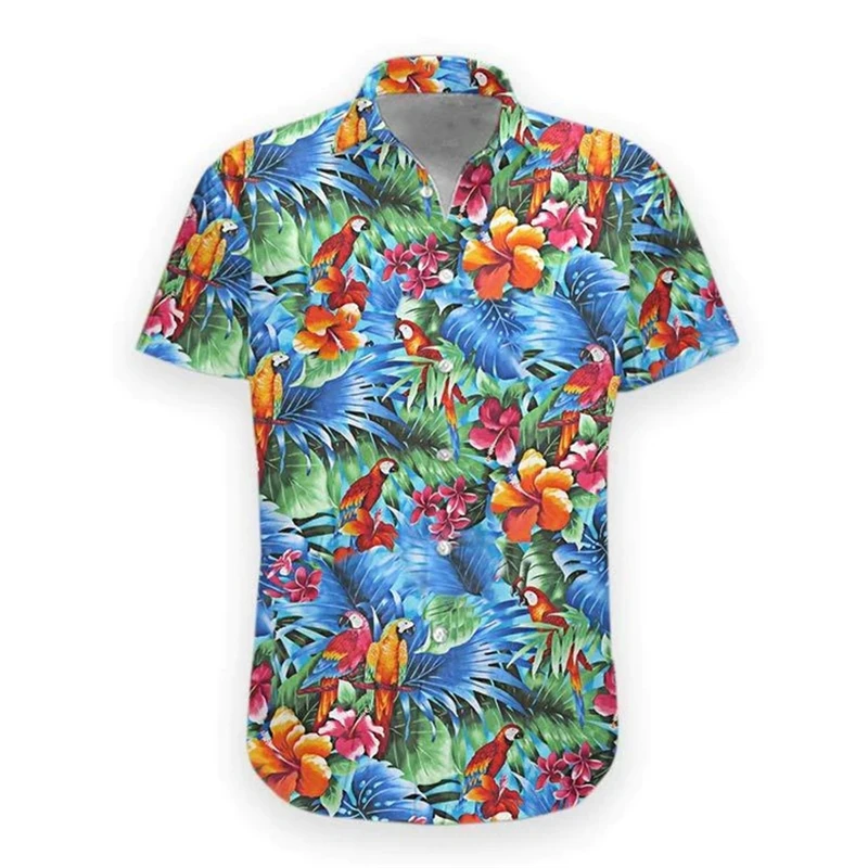 Hawaiian Plain Beach Shirt 3D Printed Man/Women Casual Fashion Short Sleeves Shirts Button Streetwear Oversized Unisex Clothing