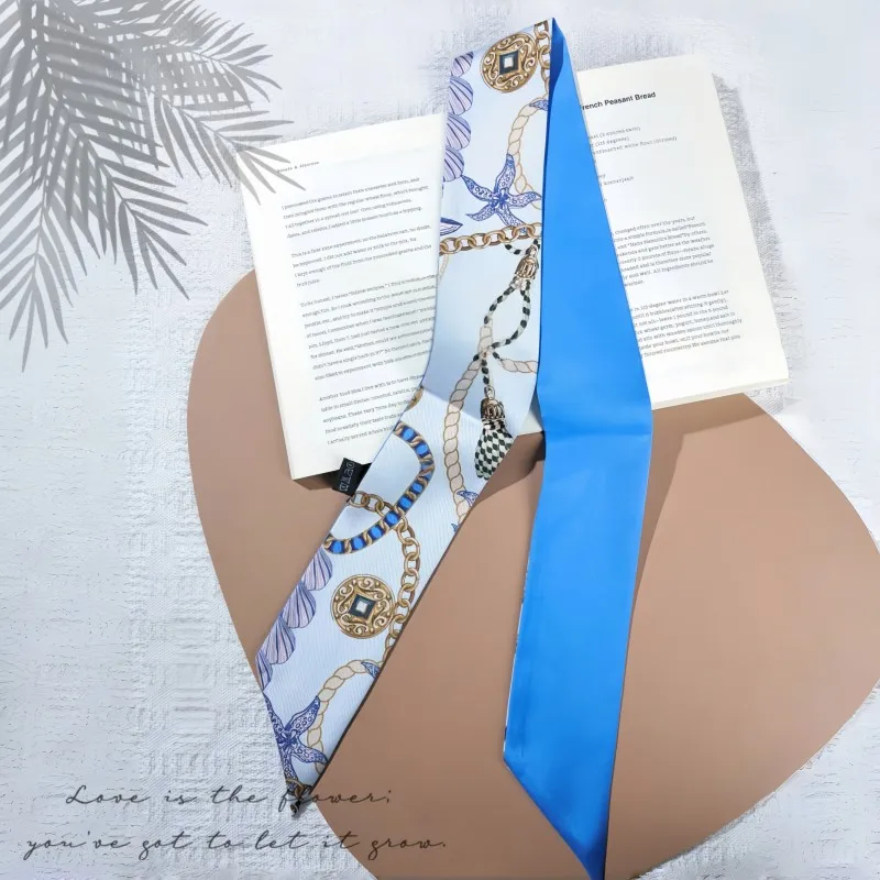 Jedwabna apaszka, gumka do włosów, mała kwadratowa chusta na szyję lub do ozdabienia uchwytu torebki, damski dodatek modowy.