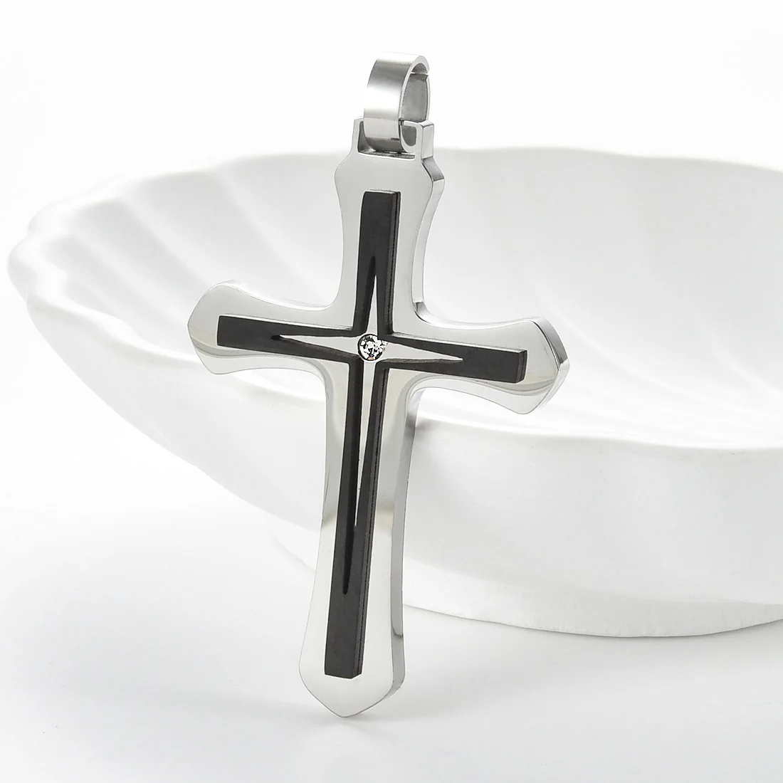 1 قطعة الفولاذ المقاوم للصدأ يسوع الصليب قلادة المعلقات شخصية الرجال النساء المعتقد الديني تميمة سحر الهيب هوب مجوهرات DIY بها بنفسك الهدايا