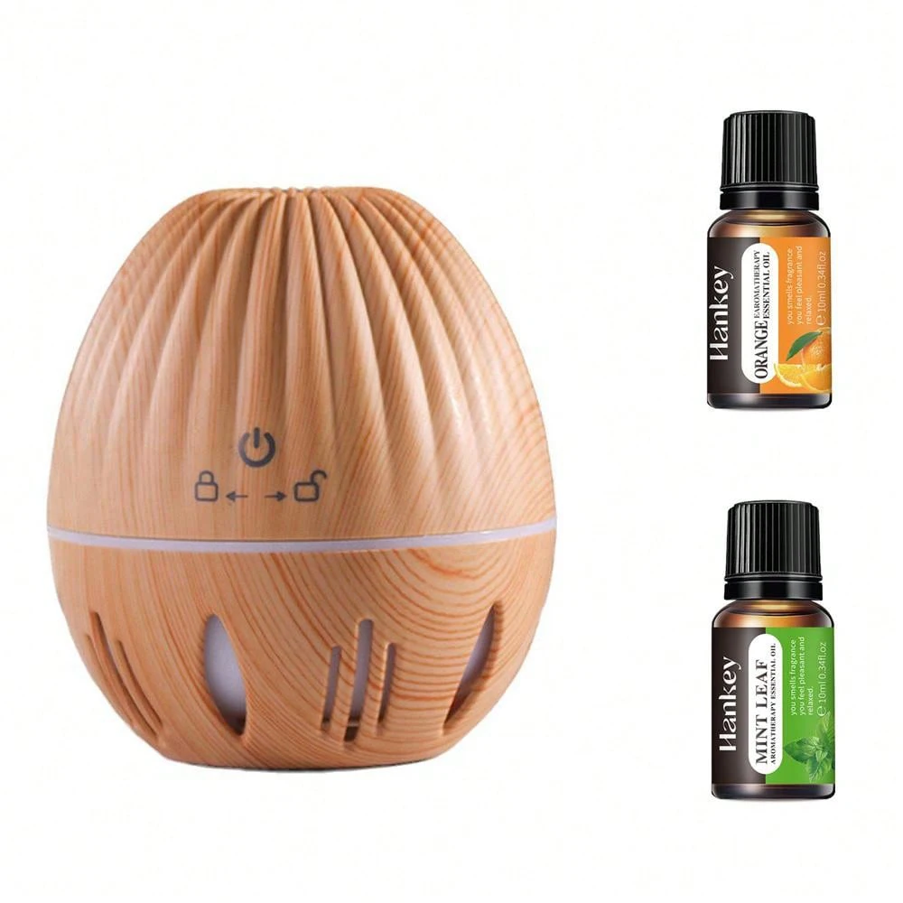 130ML Wooden Ultrasonic Essential Oil Aromatherapy Diffuser, Intelligent Touch Switch, Automatic Shut-Off Without Water, Suitabl