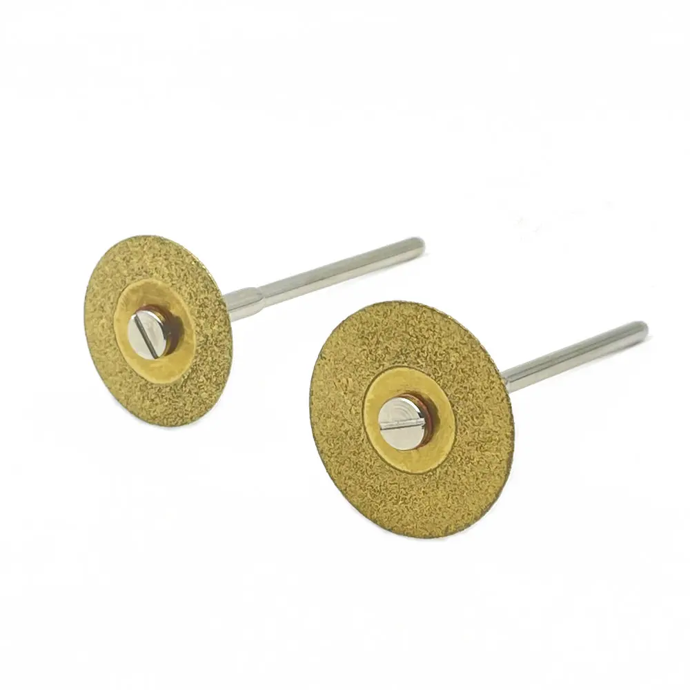 5pcs Dental Diamond Disc Disks Double Sided Grit Cutting Disc Tool Thickness 0.45mm Dental Lab Gold Type