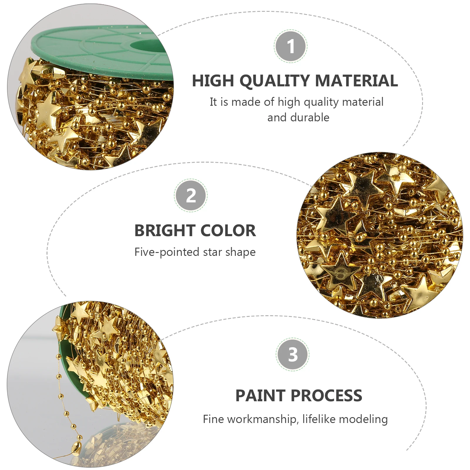 

15mm Pentagram Bead Chain 60m Christmas Party Gift Wrapping Acrylic Ribbon Wedding Baby Room Decorations String Beads