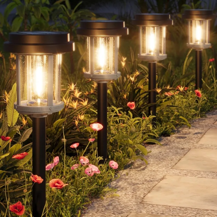 

Solar Pathway Lights 20 LM Bright Solar Light Outdoor Waterproof Seed Glass Metal Solar Powered Garden Lights Outside Solar Lig