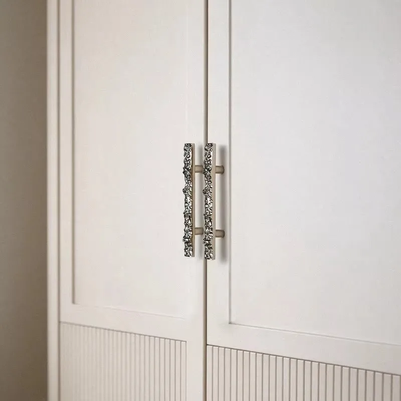 Silver Drawer Knobs New Hammer Pattern Kitchen Cabinet Storage Handles Brass Wardrobe Closet Door Pulls Furniture Handles