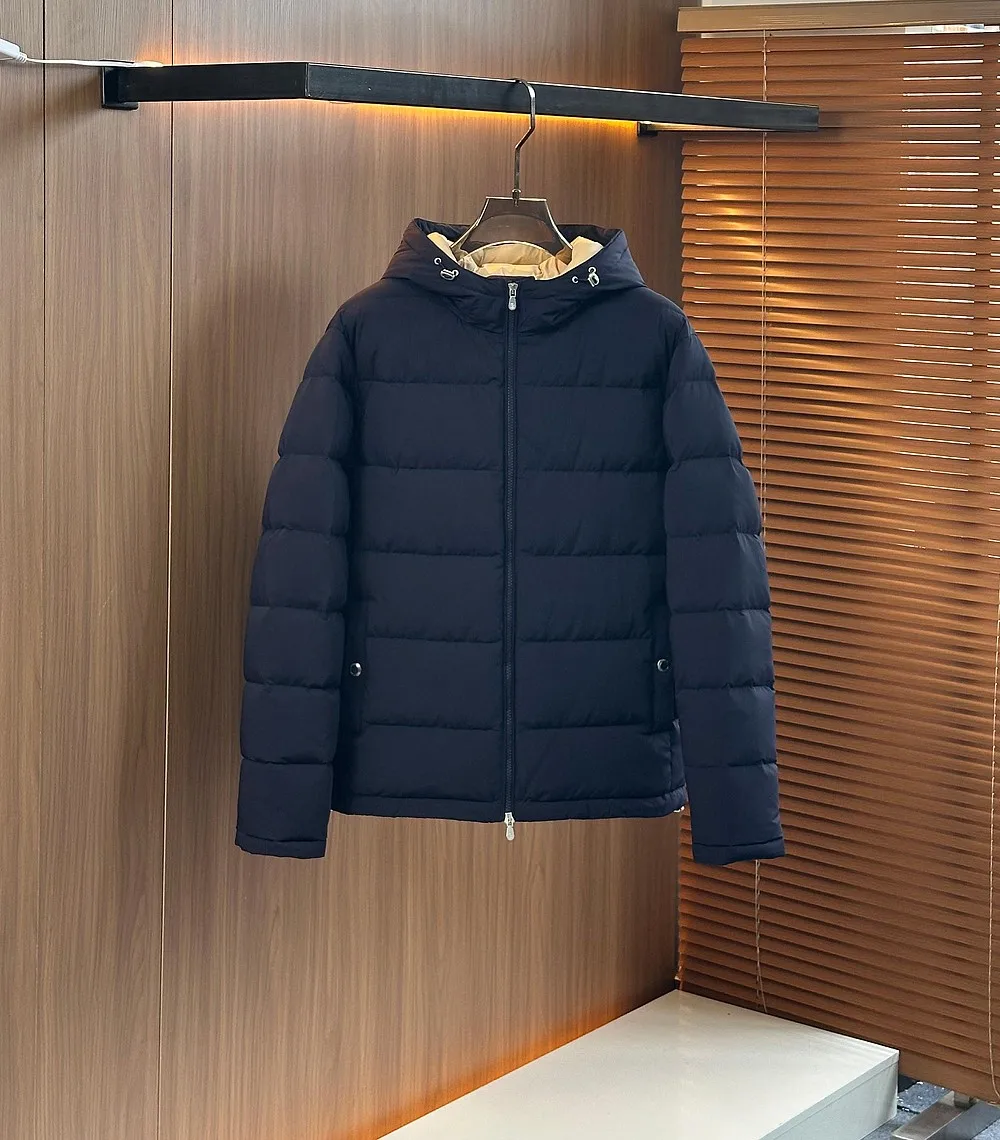 

Warmth Du down Jaet Hooded mat Luxury Men's Autumn Winter New Sle Faionable Youth Thiened Zipper Closure Pur...