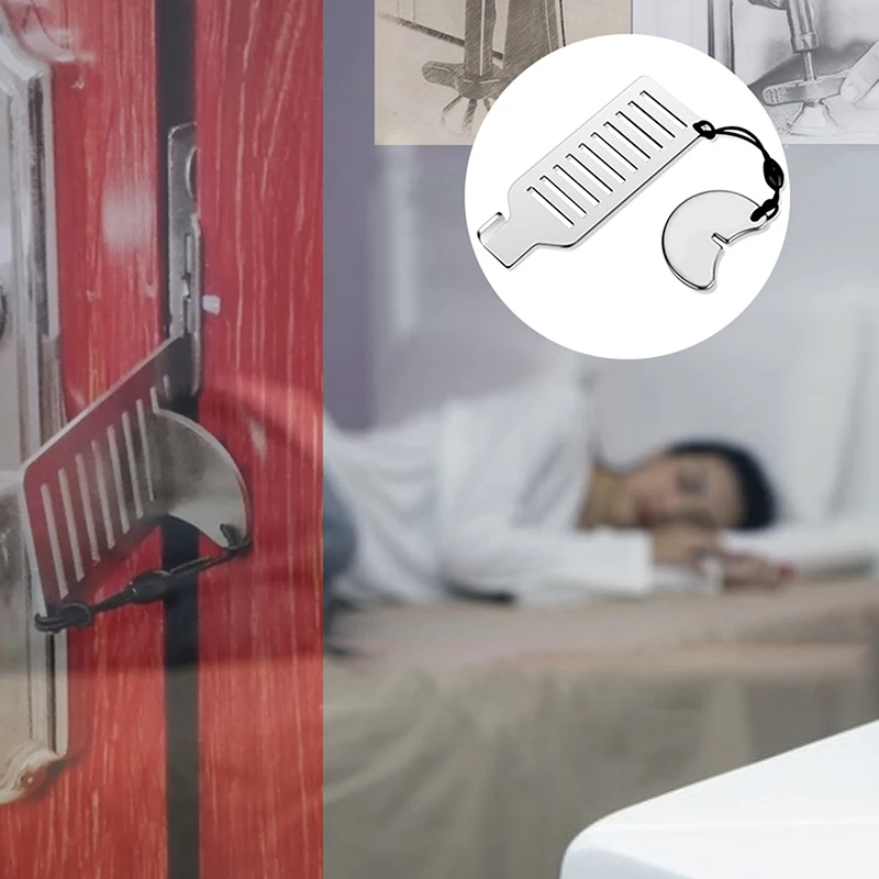 Portable Door Lock - Travel Hotel Lock, Privacy Door Lock for Any Doors, Anti-Theft Door Stopper for Home Security