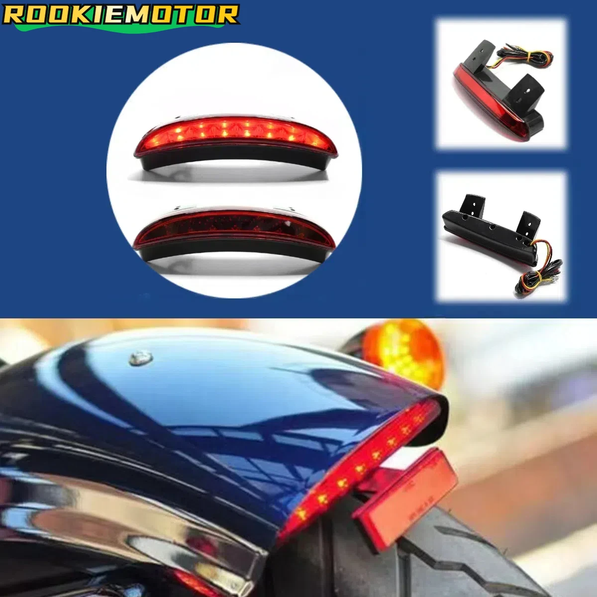 

For Harley XL883/XL1200 Iron833/Iron1200 Motorcycle LED Taillight Brake Warning Light Plug and Play