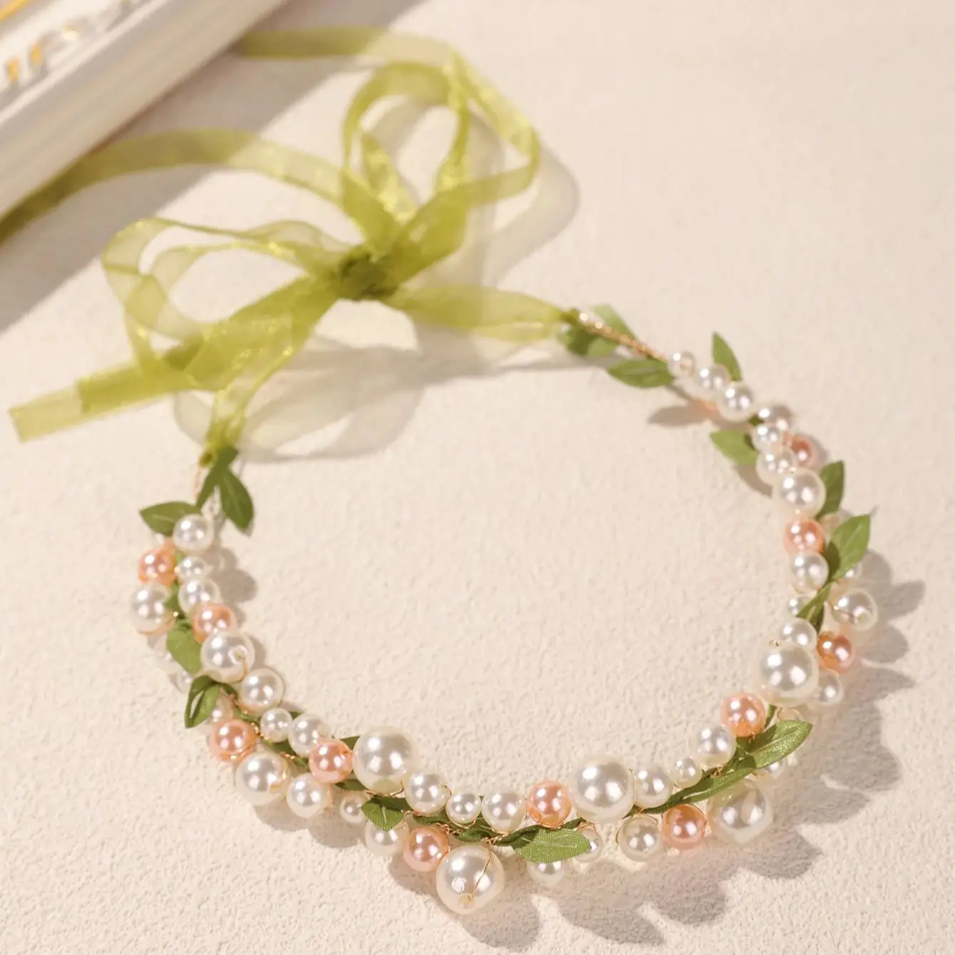 1 pièces couronne pour enfants chapeaux Style forêt fille sangle de cheveux fil de neige sangle tressé cheveux accessoires frais vert bandeau Headb