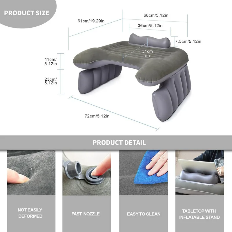 New Travel Reading Mat Computer Desk Folding Home Leisure Inflatable Table Portable Laptop Desktop Playing Working Gaming Pillow