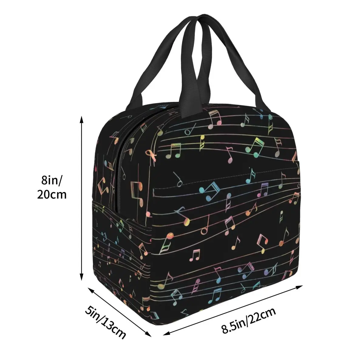 Music Notation Musical Notes Insulated Lunch Bag for Women Kids Leakproof Food Boxes Thermal Lunch Box Tote