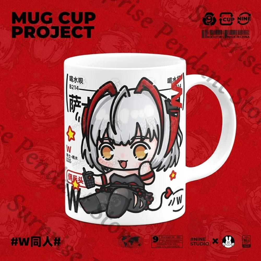 فرسان أمبيتوس دبليو زملاء الأصلي لطيف Q نسخة عنصر رباعي السيراميك زجاج الماء كوب قهوة الحليب هدية عيد ميلاد