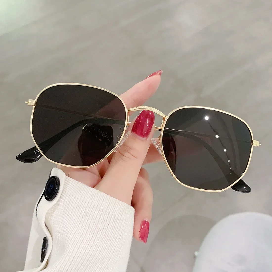 2024 Hexagon Polarized  Sunglasses Men Women Square Polygon Sun Glasses Luxury Brand Design Retro Frame Eyewear De Sol Hombre