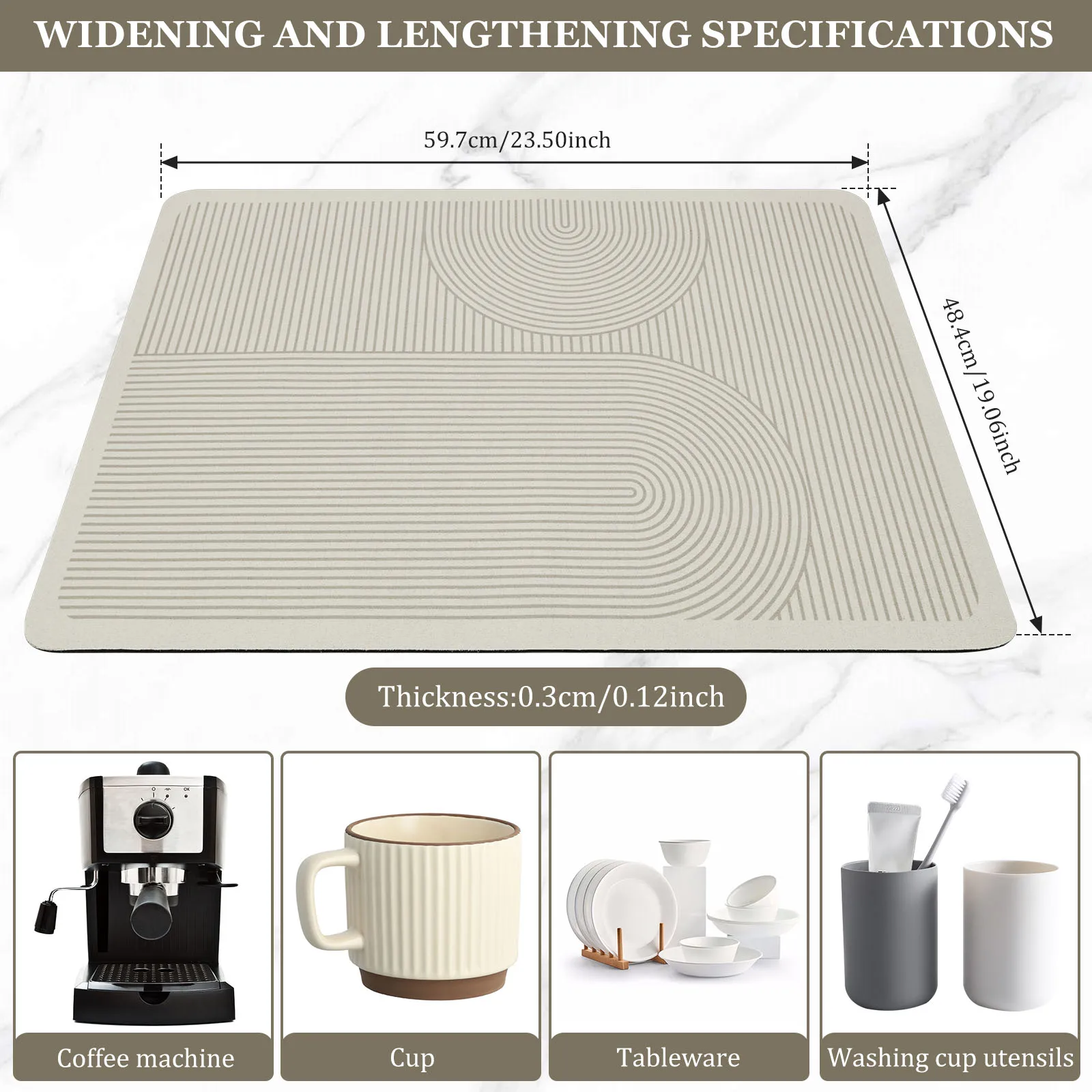 Dish Drying Mat Enduring High Water Absorption Dish Drying Pad 23.5×19inch Dish Drying Mat Dish Drying Pad Counter Drying Mat