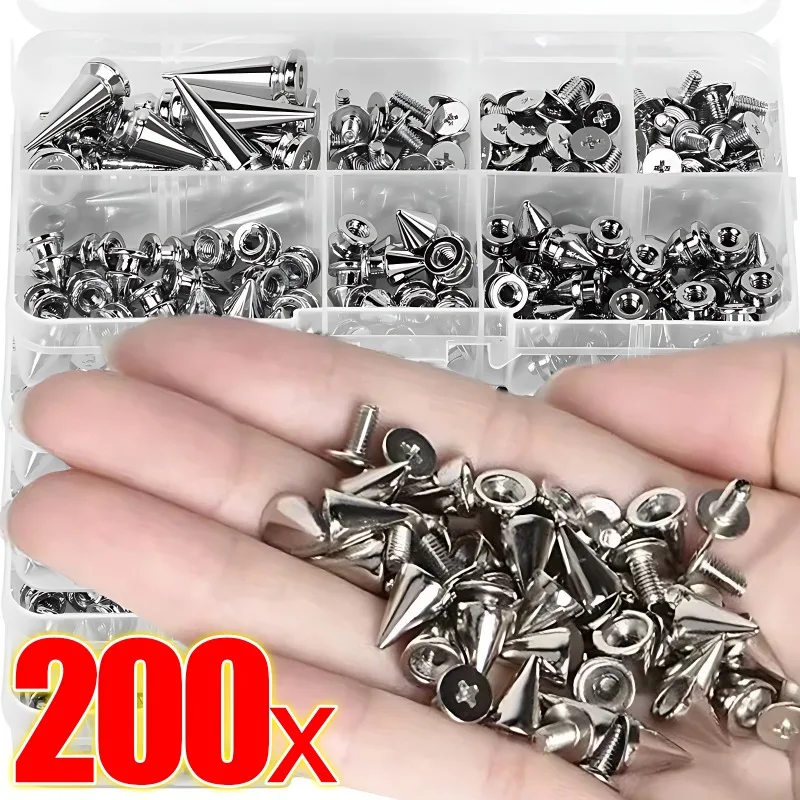 Wholesale Silver Rivets for Clothes Metal Spikes Double Cap Rivet Stud Round Nail DIY Cone Studs Shoes Bags Clothing Accessories