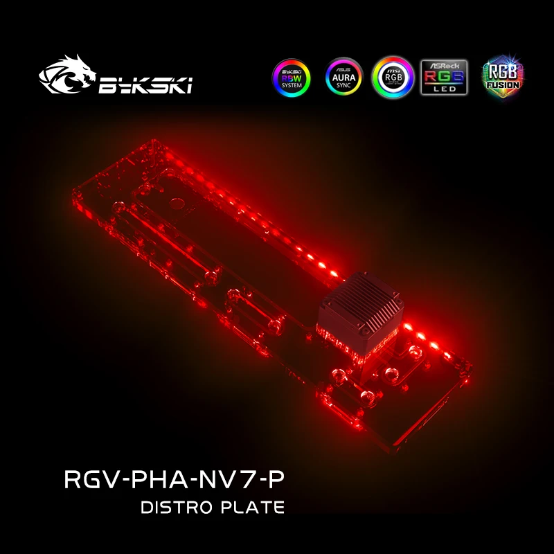 Bykski placas de via navegável personalizadas para phanteks nv7, capa para cpu intel, bloco de água e gpu único, caixa de construção, placa de discro