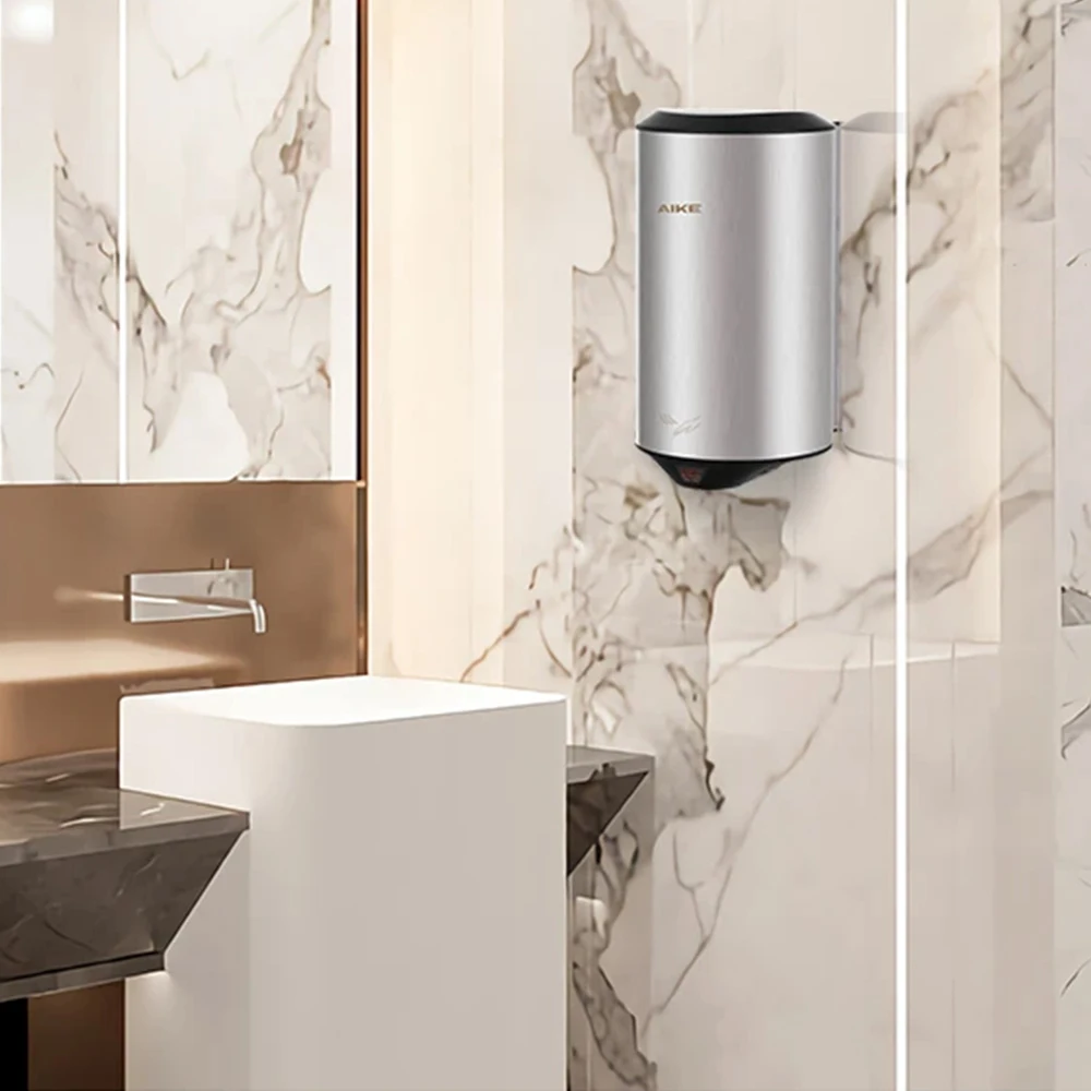 Asciugamani automatico AIKE asciugamani ad aria con sensore a parete in acciaio inossidabile per asciugatrice a mano commerciale da bagno AK2805