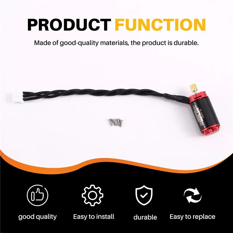 ABDE-For Axial SCX24 RC 1/18 1/24 Crawler Car 1224 3600KV Brushless Outrunner Motor Replacement