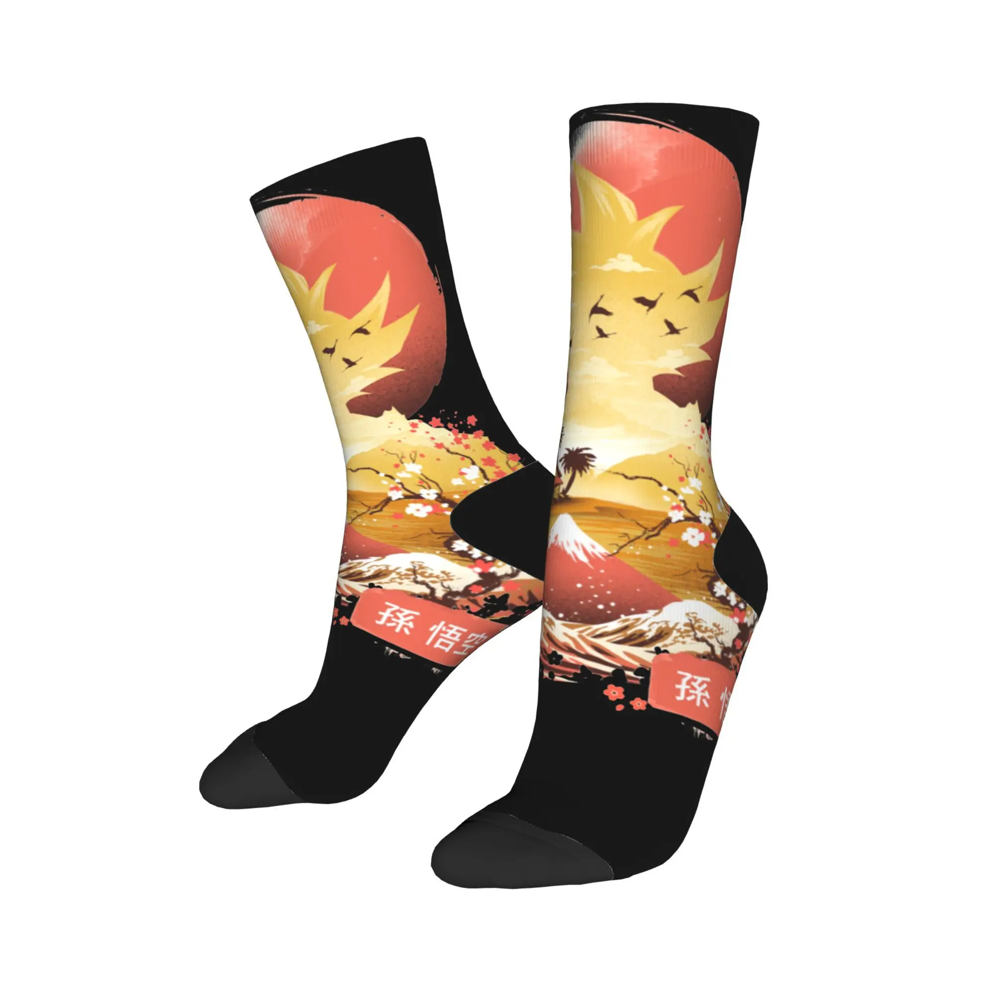 Fashion Men's Socks Crazy Japanese Ukiyo e Super Saiyan Classic Sock Dragon Ball Sport Women Socks Spring Summer Autumn Winter