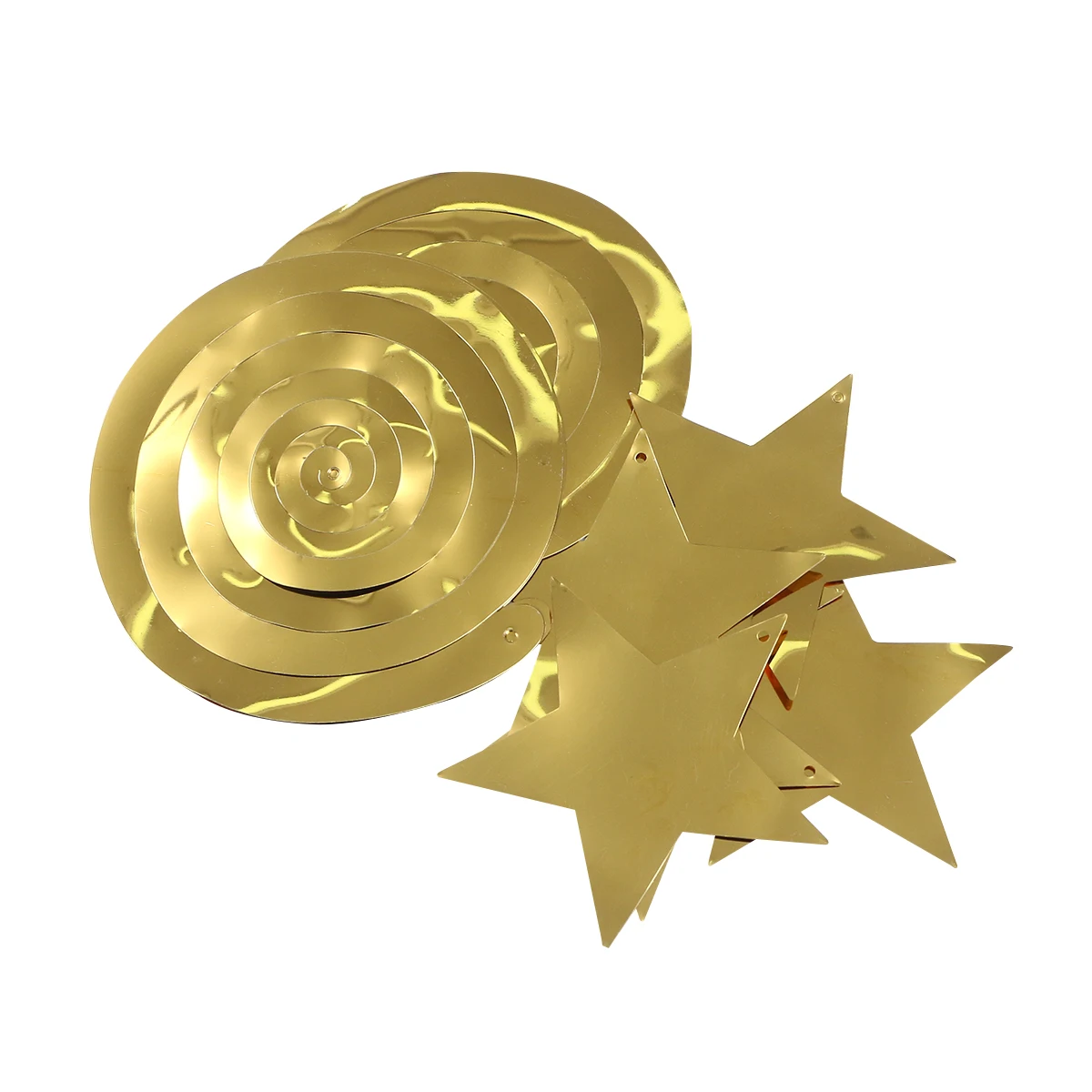 

Plastic Hanger Pantegram Shaped Spiral Ornaments Party Swirls Hanging Decorations Star Shaped Ceiling Streamers Photo